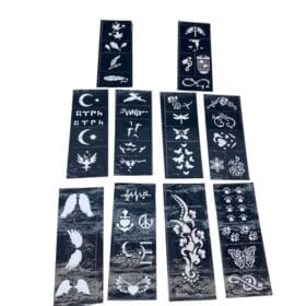 MİX DESEN 8X20CM TÜP KINA DESEN ÇIKARTMA ŞABLONU 10 PARÇA (K0)