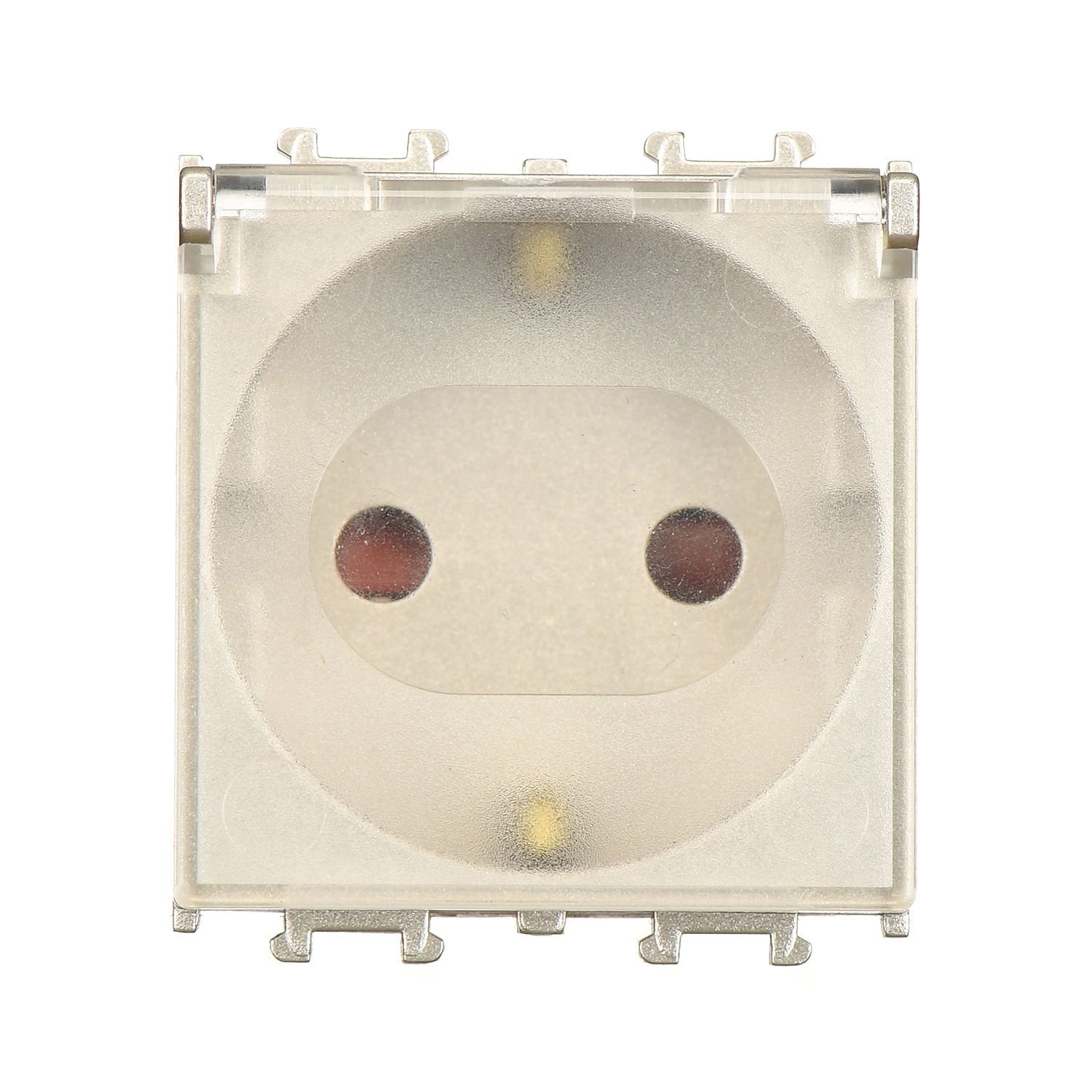 Günsan Domino Metalik Bej Çocuk Korumalı Kapaklı Topraklı Priz - 2M - 16AX 250V