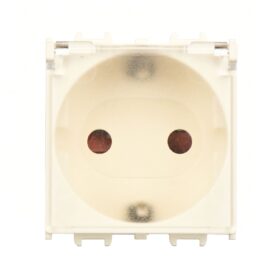 Günsan Domino Krem Çocuk Korumalı Topraklı Priz Kapaklı - 2M- 16AX 250V