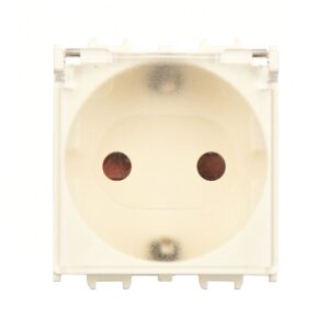Günsan Domino Krem Çocuk Korumalı Topraklı Priz Kapaklı - 2M- 16AX 250V