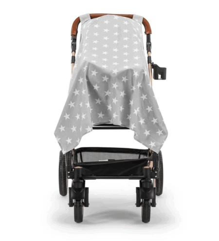 Çocuk Moje Poplin Puset Bebek Arabası Örtüsü Gri Yıldız