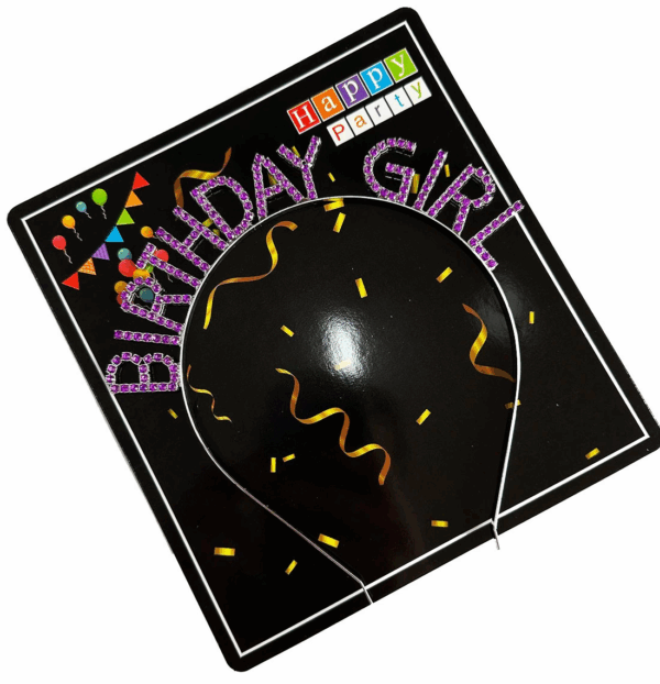Mor Renk Kristal Taşlı Parlak Birthday Girl Yazılı Taç 16x17 Cm - Görsel 4