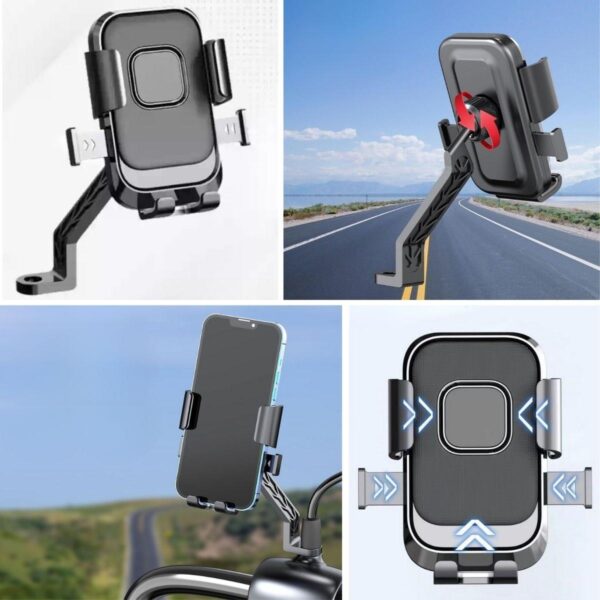 Motor,Motosiklet,Bisiklet ,Scooter İçin 360 Derece Dönebilen Dikiz Aynası Versiyonu Telefon Tutucu Aparat (K0) - Görsel 3