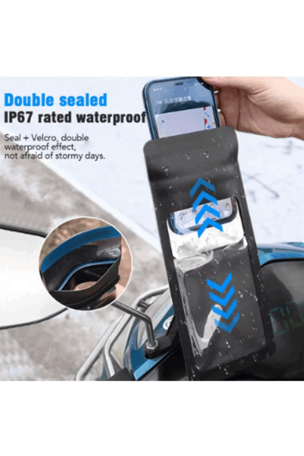 Motosiklet 360° Döndürülebilir Su Geçirmez Telefon Kılıfı Telefon Tutucu 4’’-7.2 İnç - Görsel 3
