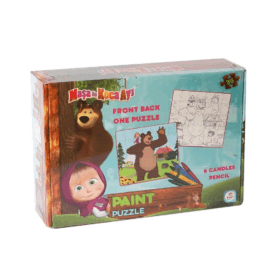 Çocuk MS7884 Maşa Koca Ayı Boyamalı Puzzle -Laço