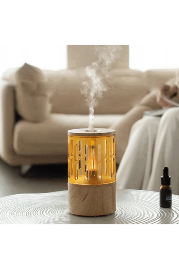Mum Işığı Görünümlü Taşınabilir 125ml Kapasiteli Işıklı Aroma Yayıcı Hava Nemlendirici - Görsel 5