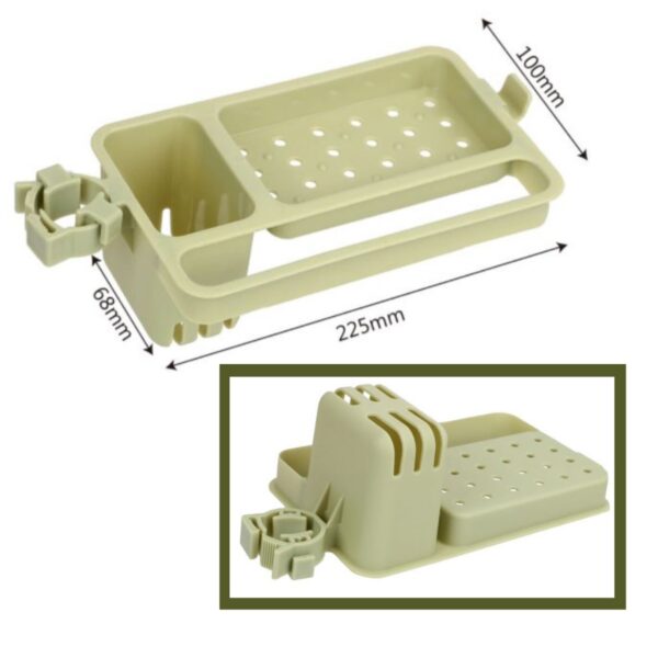 Musluğa Takılan Sünger Havlu Askılı Sabun Hazneli mutfak Banyo Lavabo Düzenleyici Organizer (K0) - Görsel 4