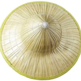 Naturel Renk Cambodia Kamboçyalı Vietnam Konik Şapkası PVC Hasır (K0)