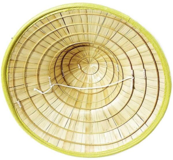 Naturel Renk Cambodia Kamboçyalı Vietnam Konik Şapkası PVC Hasır (K0) - Görsel 4