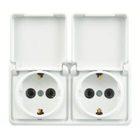 Günsan Fantasy Beyaz İkili Kapaklı Topraklı Priz