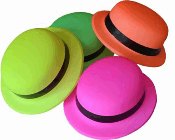 Neon Partisi Pembe Renk Melon Plastik Parti Şapkası - Görsel 4