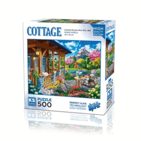 20053 Colorful House Near The Lake  500 Parça Puzzle -KS Puzzle