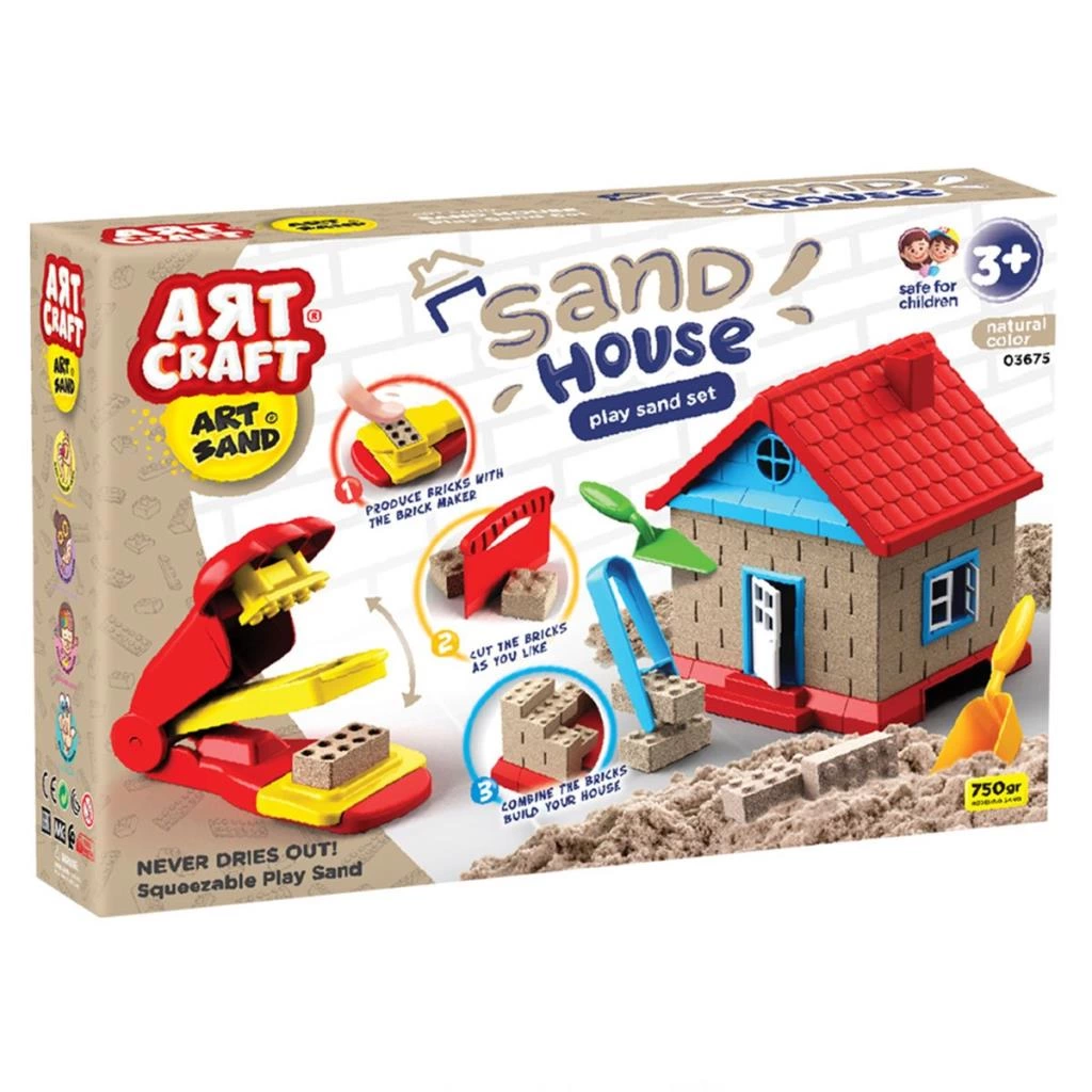 Çocuk Art Craft İnşaat Kinetik Kum Ev Seti 750 Gr. - Görsel 4