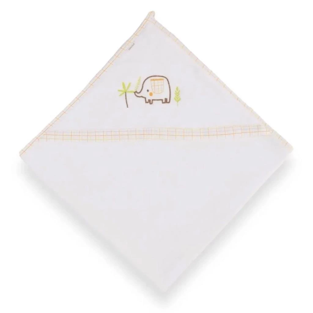 Bebitof Ekoseli Fil Bebek Havlu 40028 Beyaz - Görsel 2