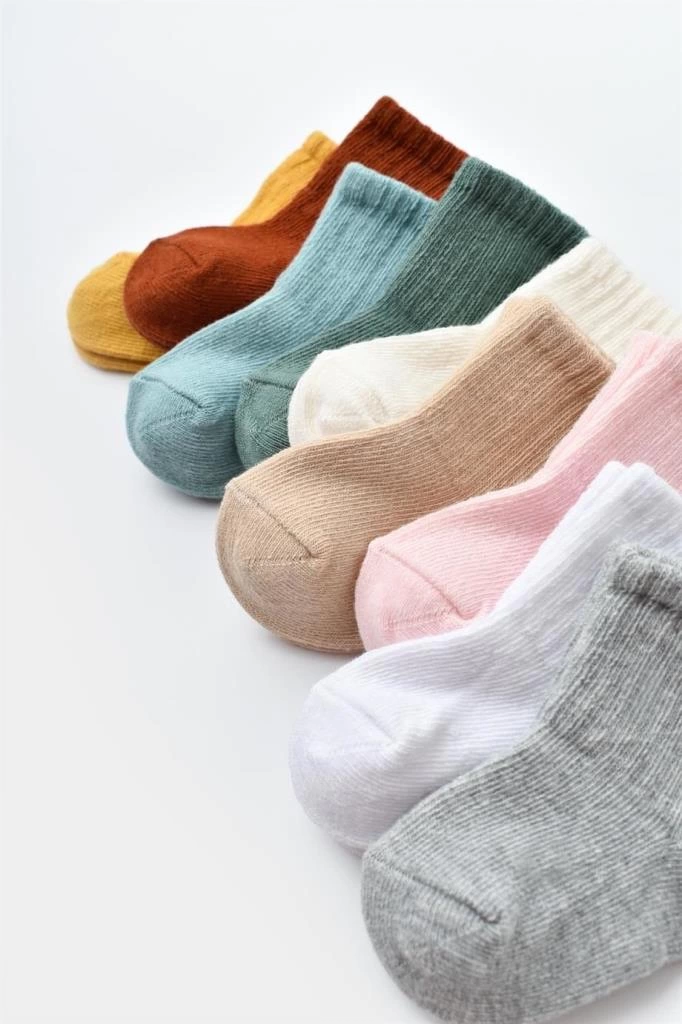 Bibaby Biorganic Kaymaz Basic 3'Lü Çorap 68459 Taş Ekru Yeşil - Görsel 3