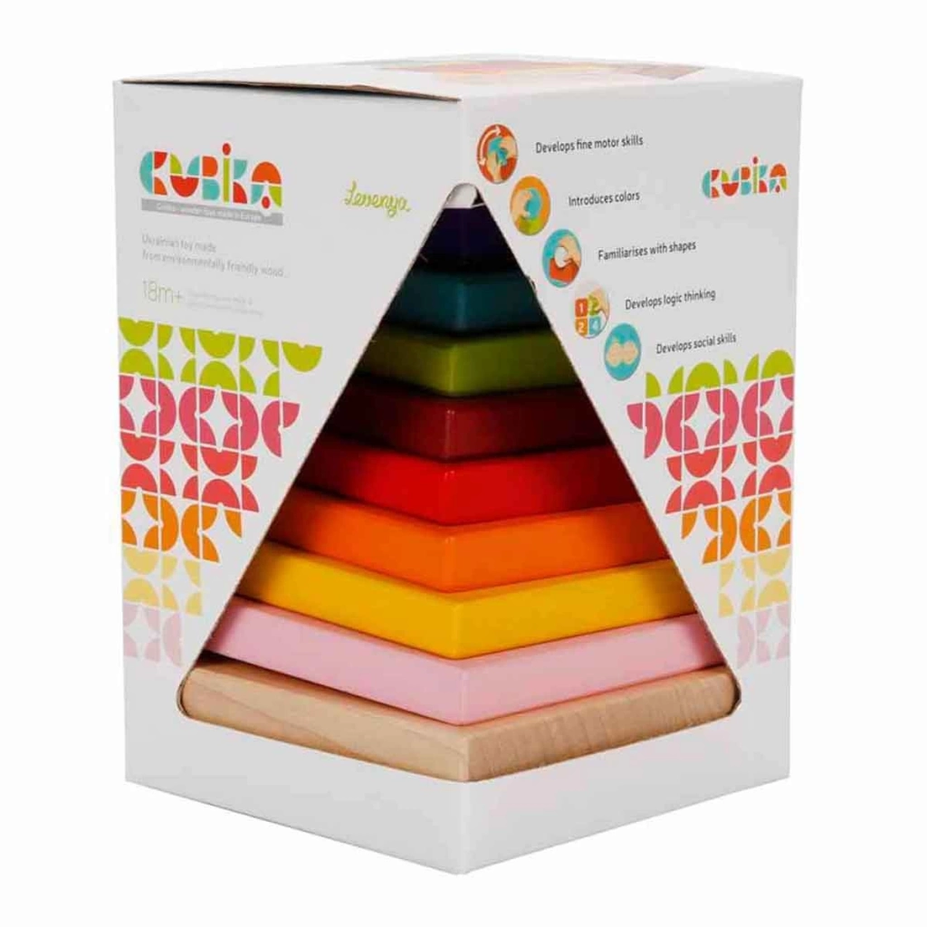 Çocuk Woody Ahşap Piramit Oyunu 9 Parça - Görsel 4