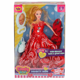 Çocuk Gelişim Anlily Aynalı Çantalı Elbiseli Bebek