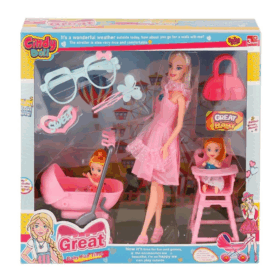 Pusetli Bebek Seti – Mama Sandalyeli Oyun Keyfi