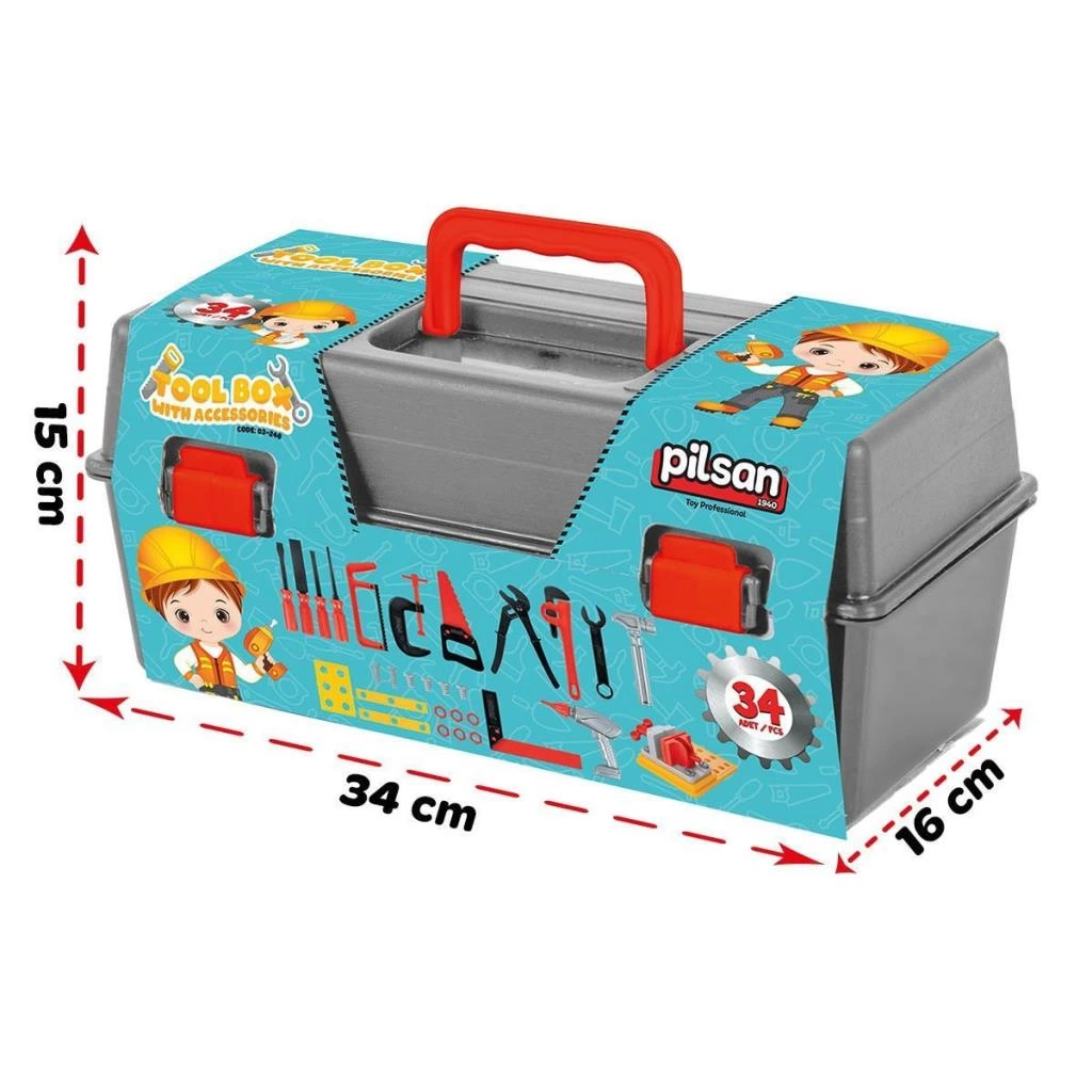 03 248 Çocuk Aksesuarlı Alet Çantası 34 Parça - Görsel 3