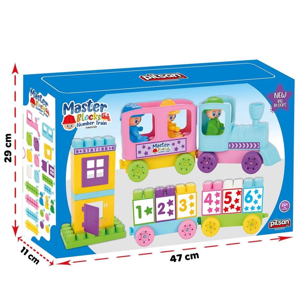 Çocuk 03 605 Master Blok Rakamlı Tren -Pilsan Oyuncak - Görsel 5