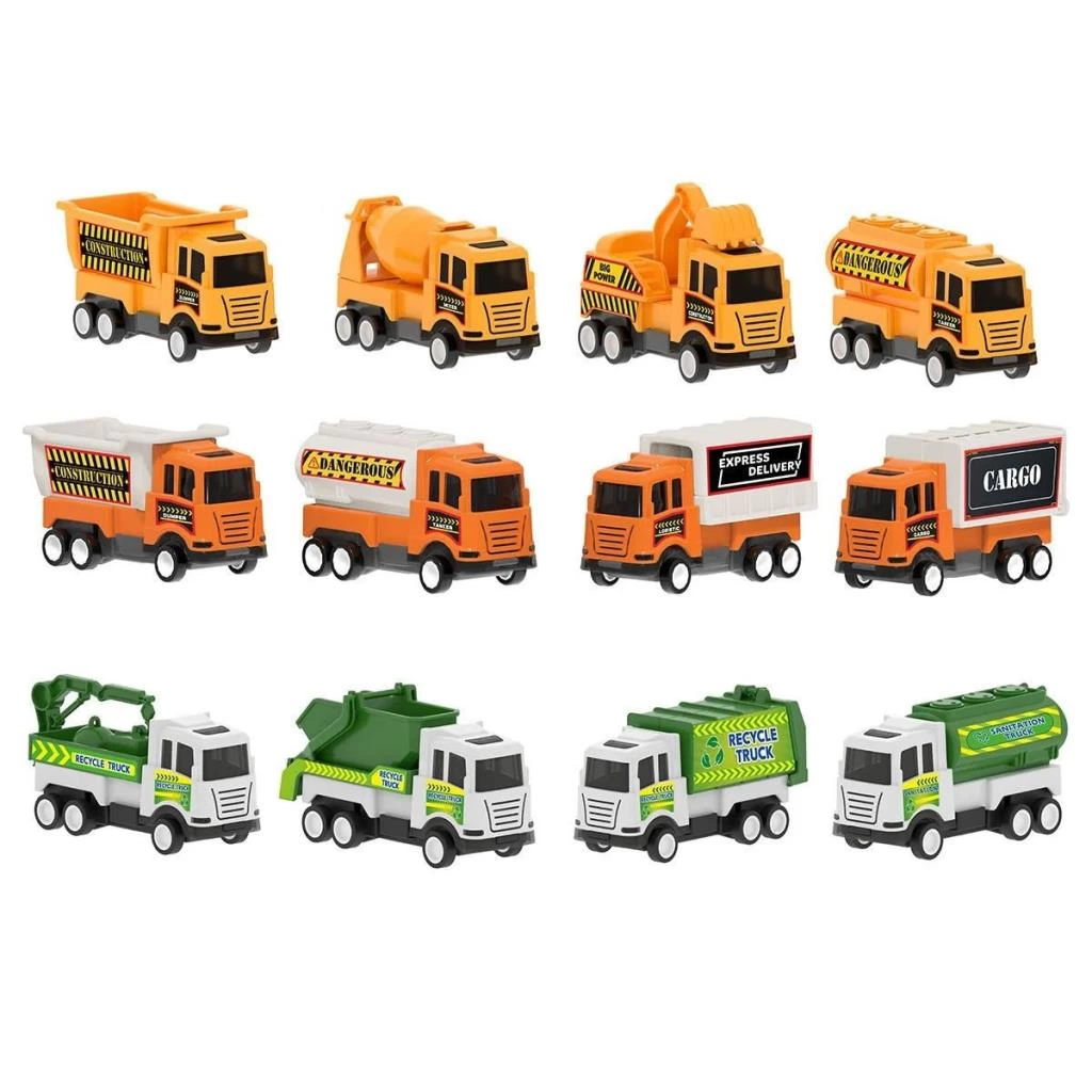 07 628 Çocuk Çek Bırak Mini Kamyonlar İş Serisi (Adet)