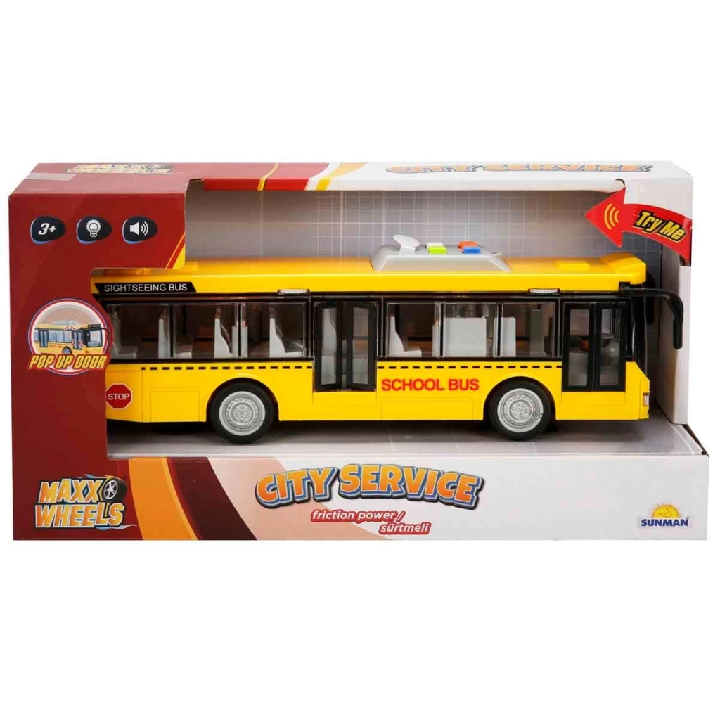 Çocuk 1:16 Maxx Wheels Sesli ve Işıklı Şehir Otobüsleri 28 cm S00003537 - Görsel 4