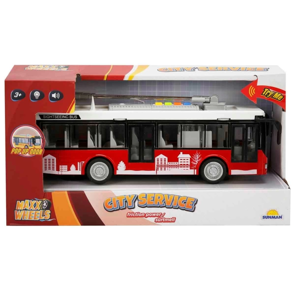 Çocuk 1:16 Maxx Wheels Sesli ve Işıklı Şehir Otobüsleri 28 cm S00003537 - Görsel 5