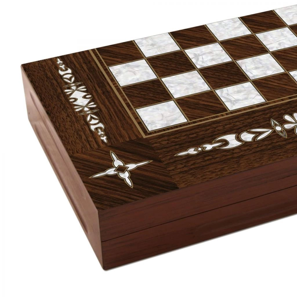 1020760 Antik Yonca Sedef Tavla Takımı ,Star okey - Görsel 2