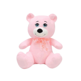 Eğitici Göbekli Ayı 28 cm Pembe Sevimli ve Yumuşacık Peluş Ayıcık