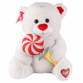 Çocuk 1727 Peluş Şekerli Ayı 46 cm Beyaz -Selay Oyuncak