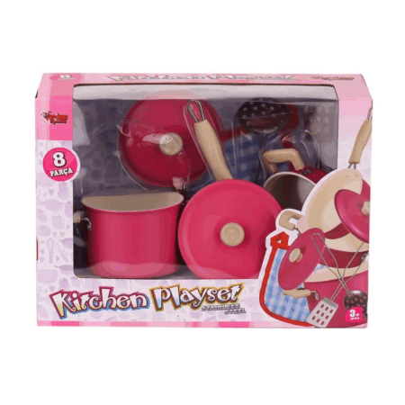 Emaye Tencere Seti 8 Parça Çocuklar İçin Sağlıklı Mutfak Seti