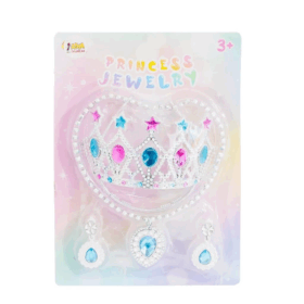 Çocuk 19242-JY998D KartelaPrenses Tacı ve Takı Seti -Asya Oyuncak