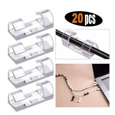 Eğitici Oyuncak 20'li Yapışkanlı Kablo Sabitleyici Şeffaf Klips - Görsel 2