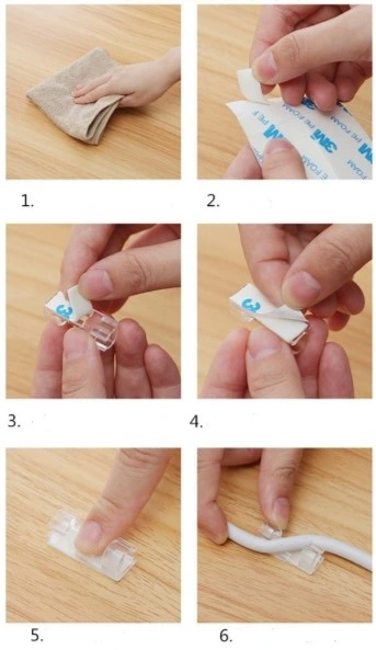 Eğitici Oyuncak 20'li Yapışkanlı Kablo Sabitleyici Şeffaf Klips - Görsel 3