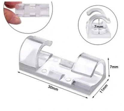 Eğitici Oyuncak 20'li Yapışkanlı Kablo Sabitleyici Şeffaf Klips - Görsel 5