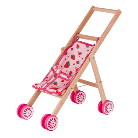 Çocuk Ahşap Oyuncak Bebek Arabası – Dayanıklı, Katlanabilir ve Şık Tasarım