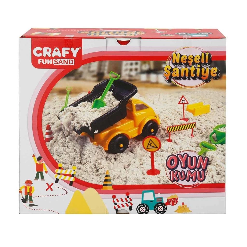Çocuk 2789 Crafy Neşeli Şantiye Oyun Kumu Seti 500 g 14 Parça -Sunman - Görsel 4