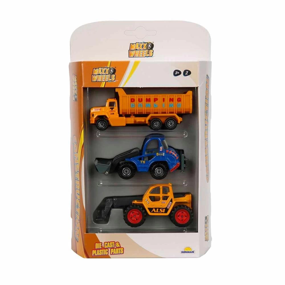 3'lü Araç Seti İş Makinaları Çocuklar İçin Eğlenceli Oyun - Görsel 2