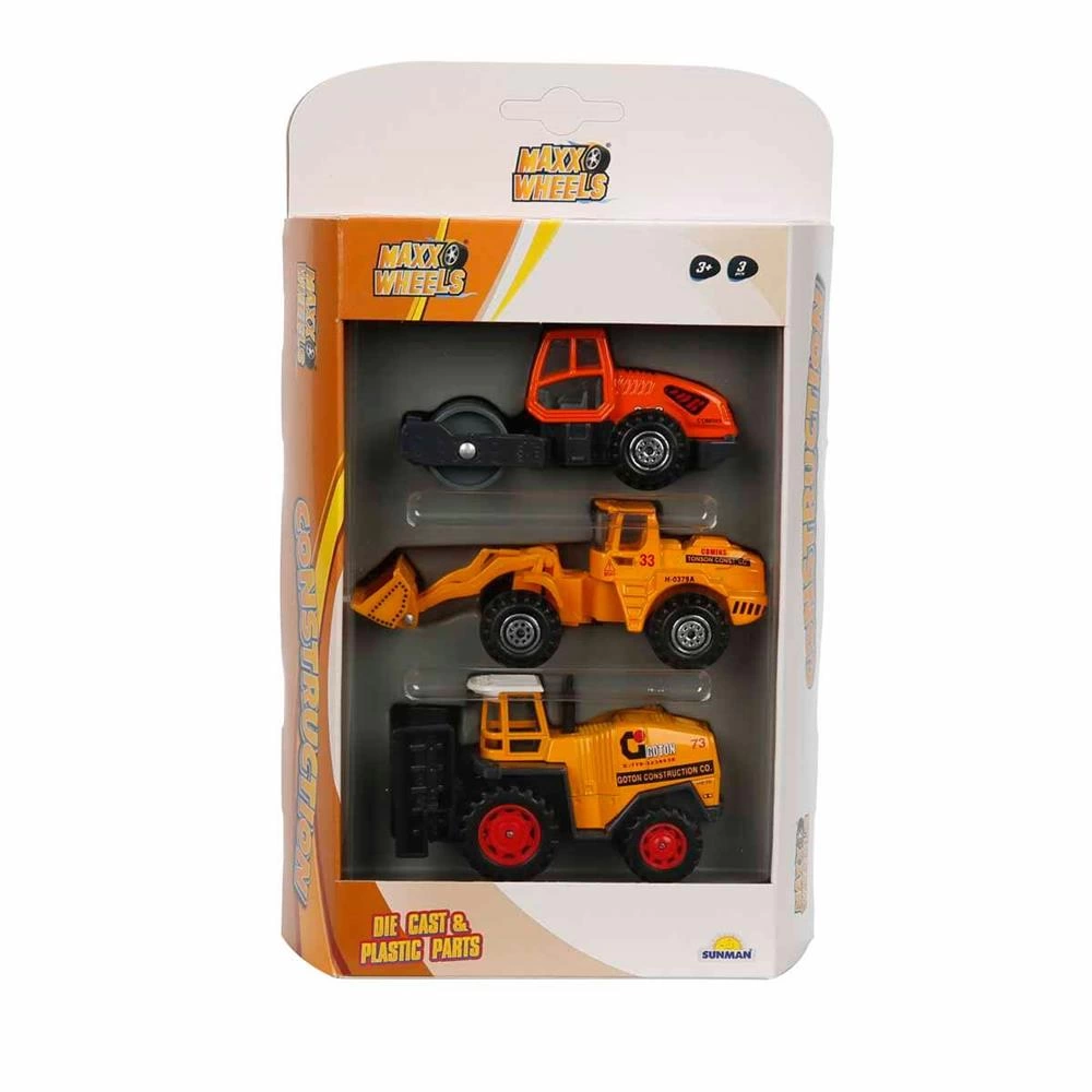 3'lü Araç Seti İş Makinaları Çocuklar İçin Eğlenceli Oyun - Görsel 3