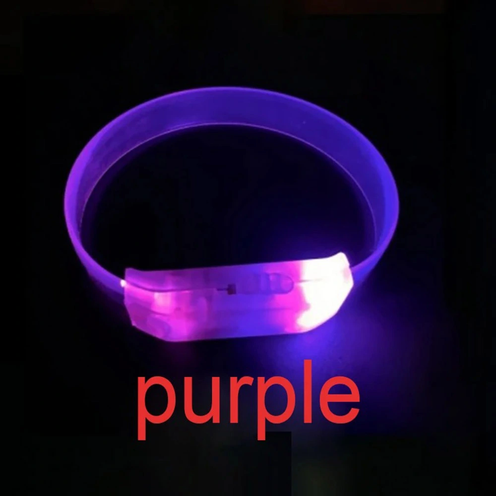 Eğitici Oyuncak 3 Modlu Pilli LED Işıklı Esnek Parti Bilekliği Mor - Görsel 3