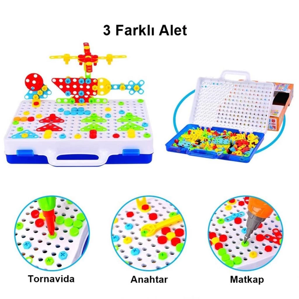 3D Yaratıcı 237 Parça Matkaplı Aktivite Çantası - Görsel 3