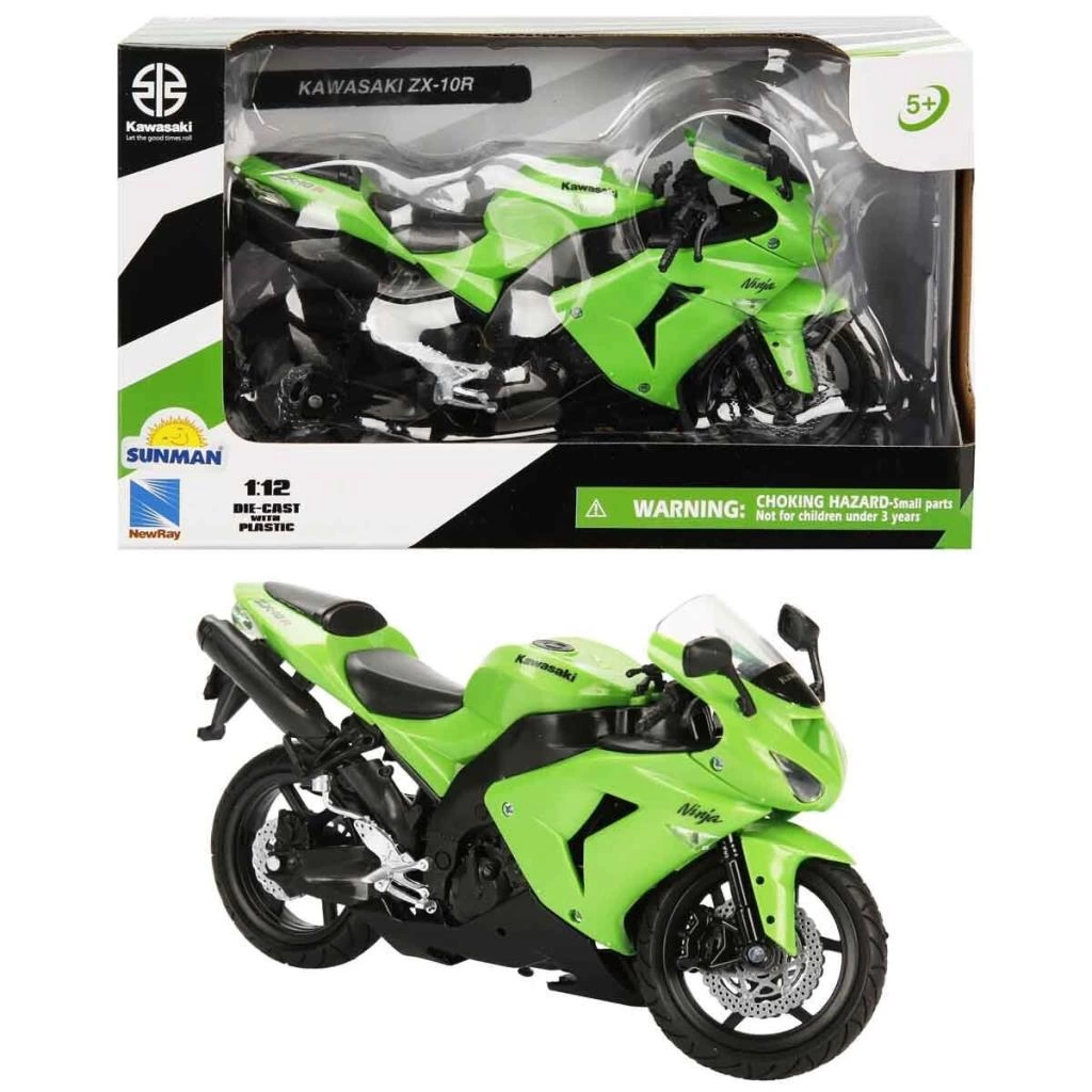 Çocuk Eğitici Oyuncak 42447 SUN-Kawasakı ZX-10R 2006 Yeşil 1:12 - Görsel 2