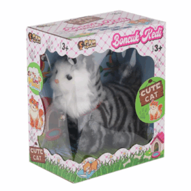 Miyavlayan Hareketli Peluş Kedi Çocuk Gelişim ve Eğlence Oyuncağı