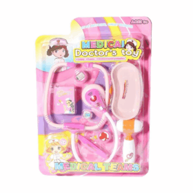 66001C-16 Sesli ve Işıklı Doktor Seti -Pembe