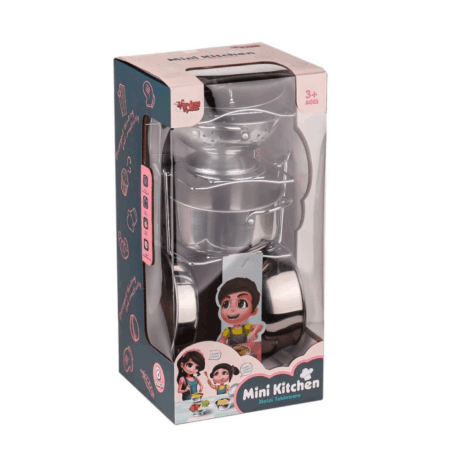 Çelik Tencere Tava Seti 7 Parça Eğitici Mutfak Seti Çocuklar İçin