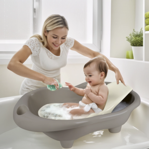 Eğitici Çocuk 7270 HİPPO OYUNCAK BEBEK YIKAMA KÜVETİ VE DESTEĞİ STONE GRİ