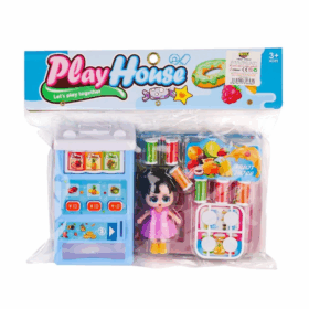 Çocuk Meyve Suyu Otomat ve Bebek Oyun Seti – Eğlenceli Rol Yapma Oyunu