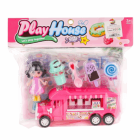Çocuk Bebekli Karavan Oyun Seti -Dondurma ve Tatlı Kamyonu Oyun Seti