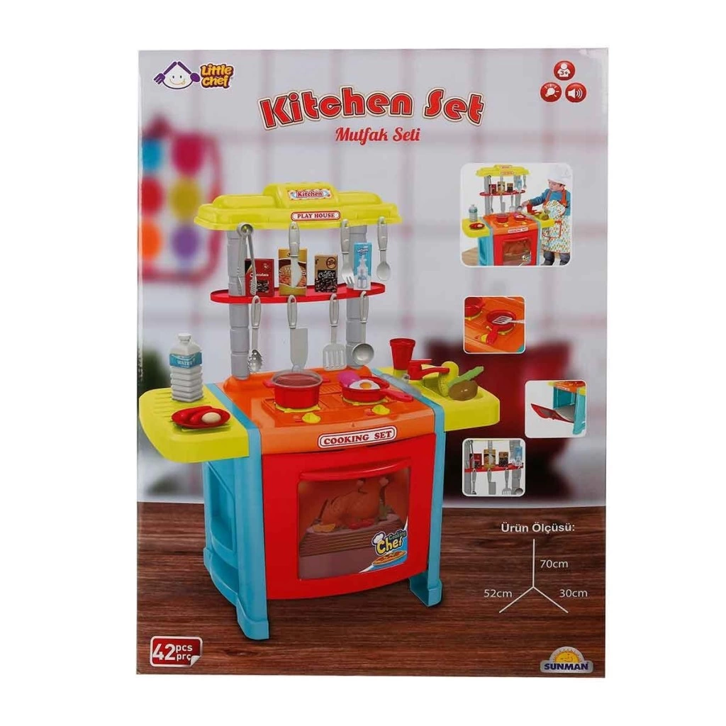 Eğitici Çocuk 92214 SUN-YFN-LCH-MUTFAK SET FIRIN OCAK 42PRÇ SES IŞIK BYK KUTU - Görsel 2