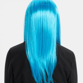 Çocuk Açık Mavi Renk Uzun Düz Parti Peruğu